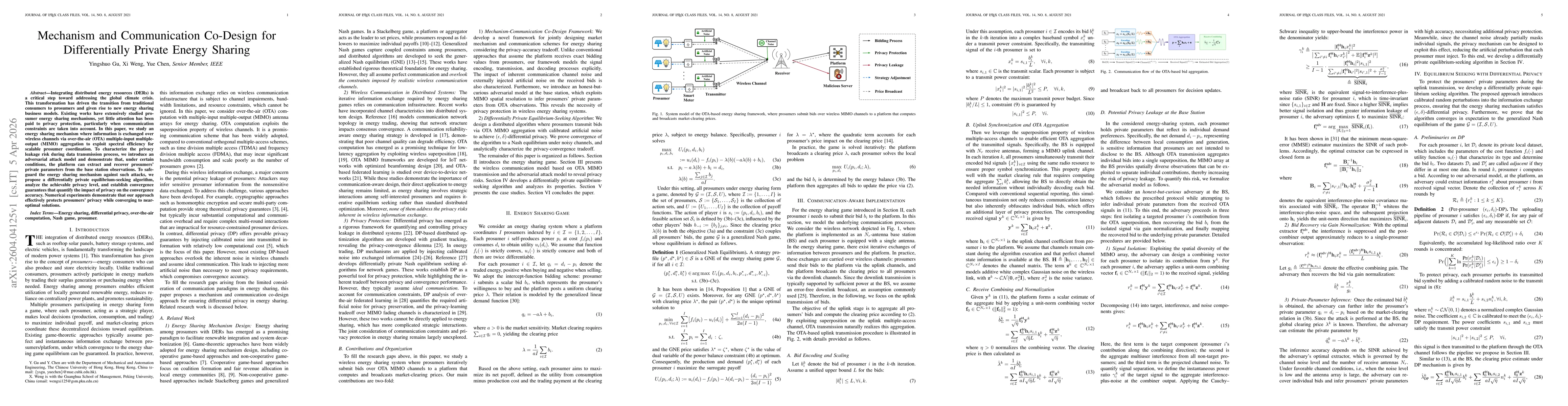 Thumbnail for Mechanism and Communication Co-Design for Differentially Private Energy Sharing