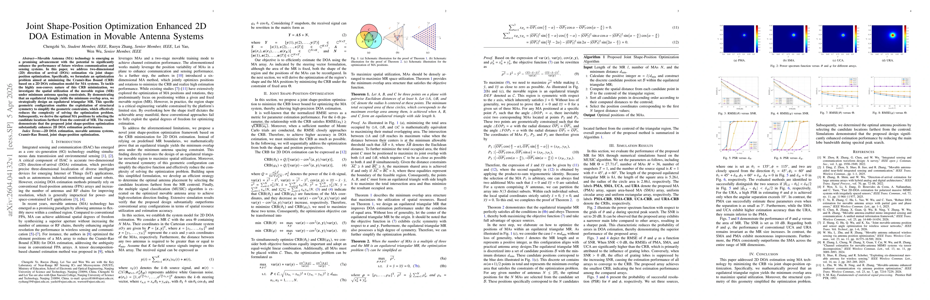 Thumbnail for Joint Shape-Position Optimization Enhanced 2D DOA Estimation in Movable Antenna Systems