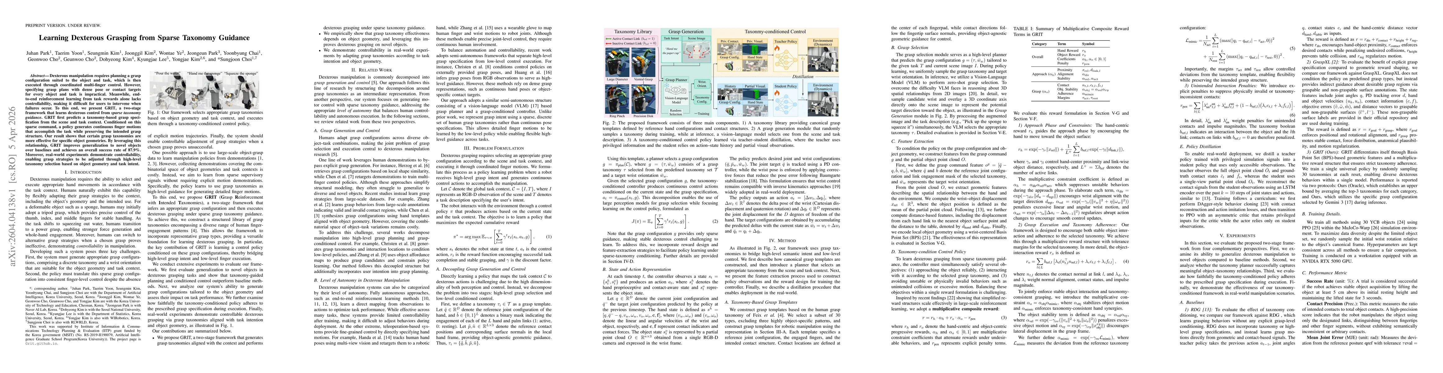 Thumbnail for Learning Dexterous Grasping from Sparse Taxonomy Guidance