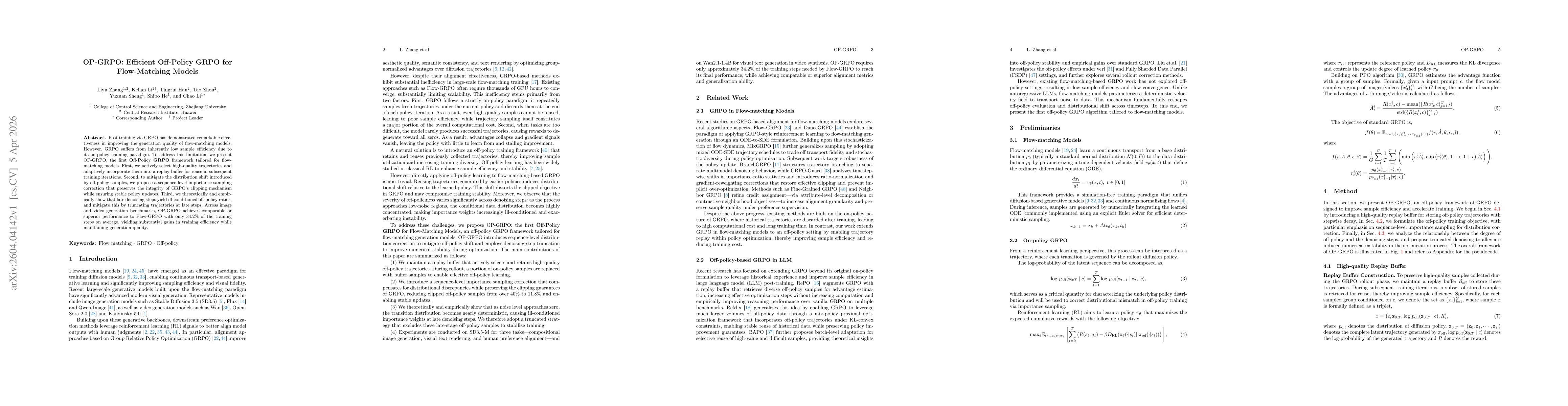 Thumbnail for OP-GRPO: Efficient Off-Policy GRPO for Flow-Matching Models