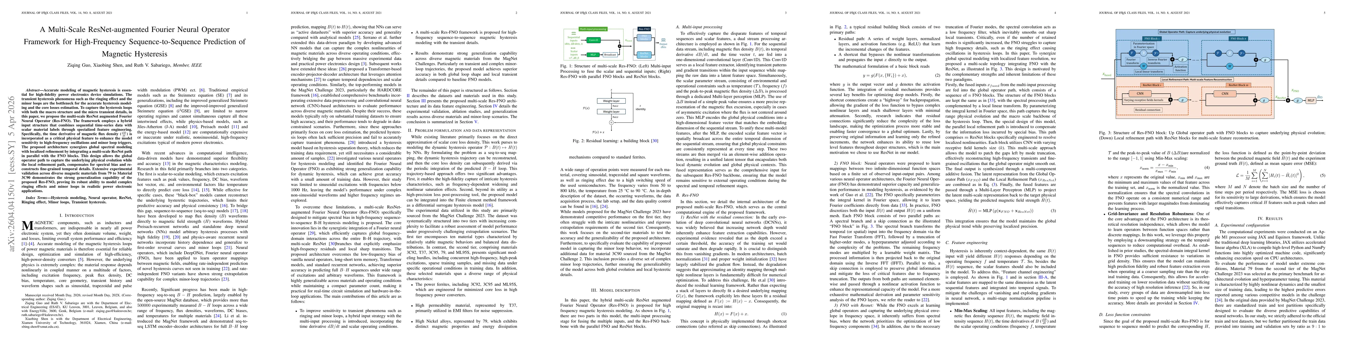 Thumbnail for A Multi-Scale ResNet-augmented Fourier Neural Operator Framework for High-Frequency Sequence-to-Sequence Prediction of Magnetic Hysteresis