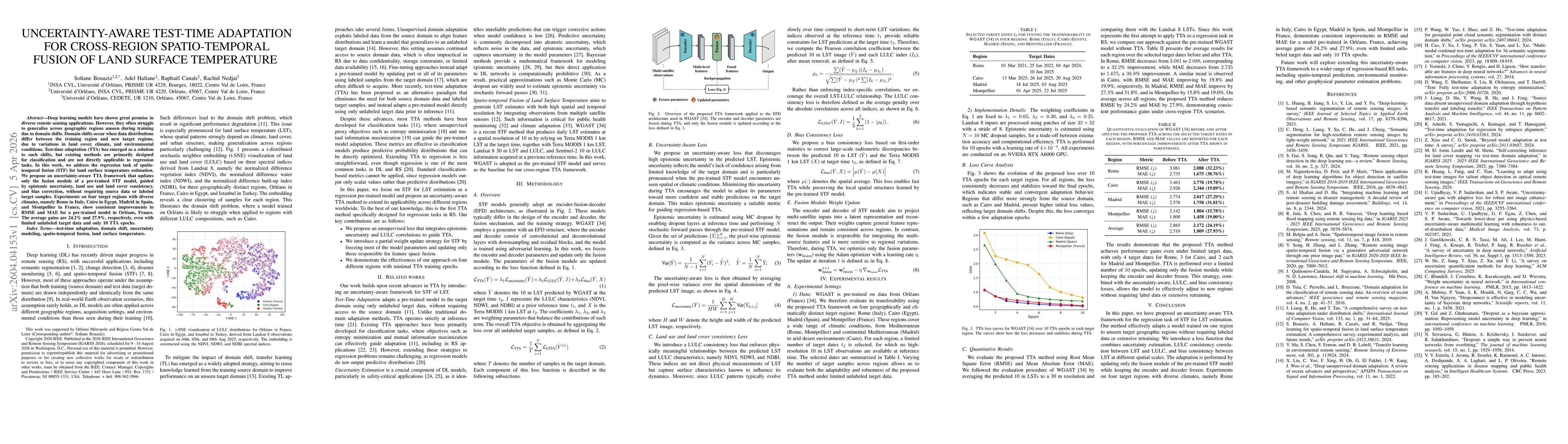 Thumbnail for Uncertainty-Aware Test-Time Adaptation for Cross-Region Spatio-Temporal Fusion of Land Surface Temperature