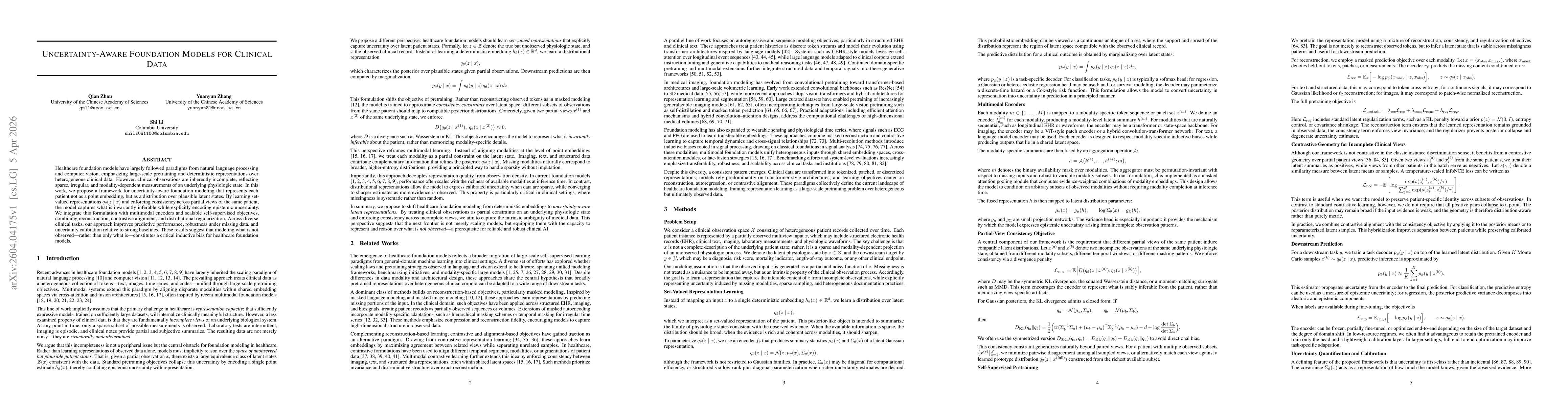 Thumbnail for Uncertainty-Aware Foundation Models for Clinical Data