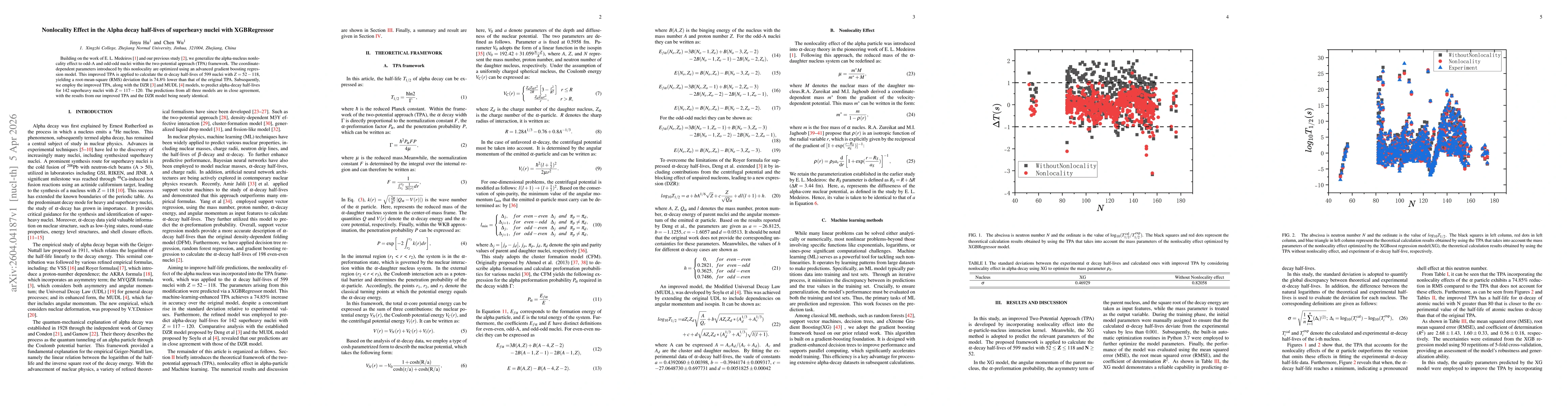 Thumbnail for Nonlocality Effect in the Alpha decay half-lives of superheavy nuclei with XGBRegressor