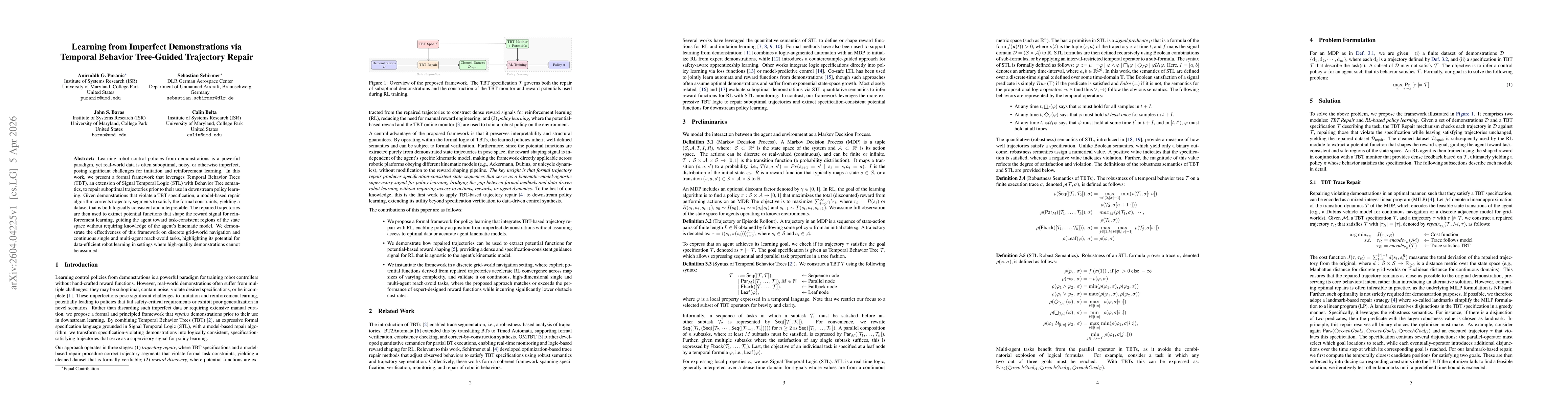 Thumbnail for Learning from Imperfect Demonstrations via Temporal Behavior Tree-Guided Trajectory Repair
