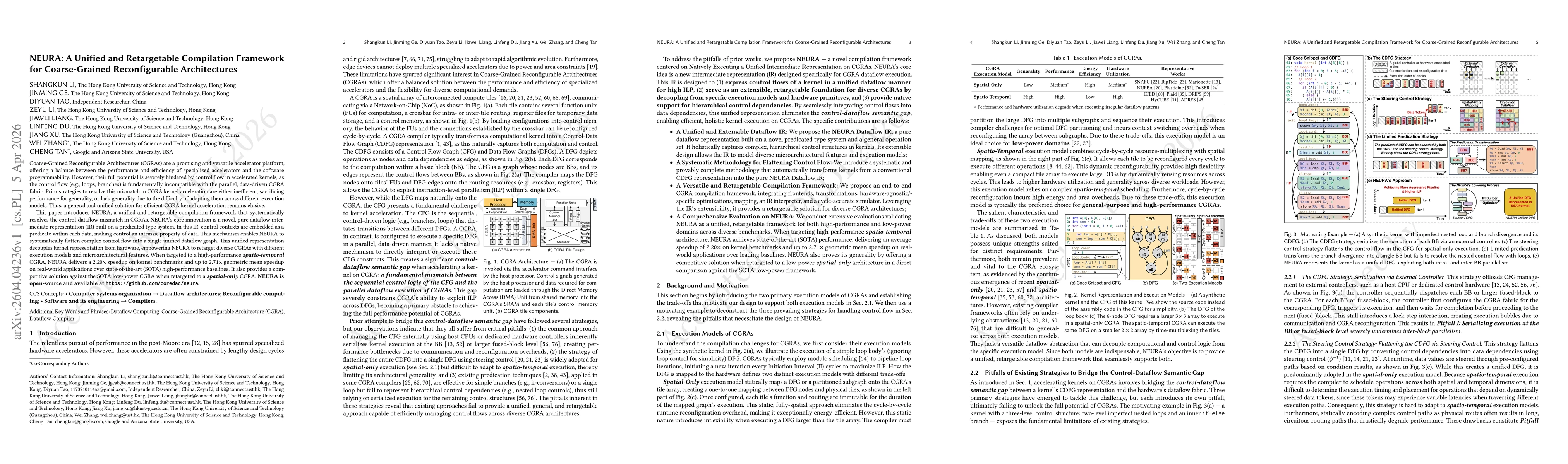 Thumbnail for NEURA: A Unified and Retargetable Compilation Framework for Coarse-Grained Reconfigurable Architectures