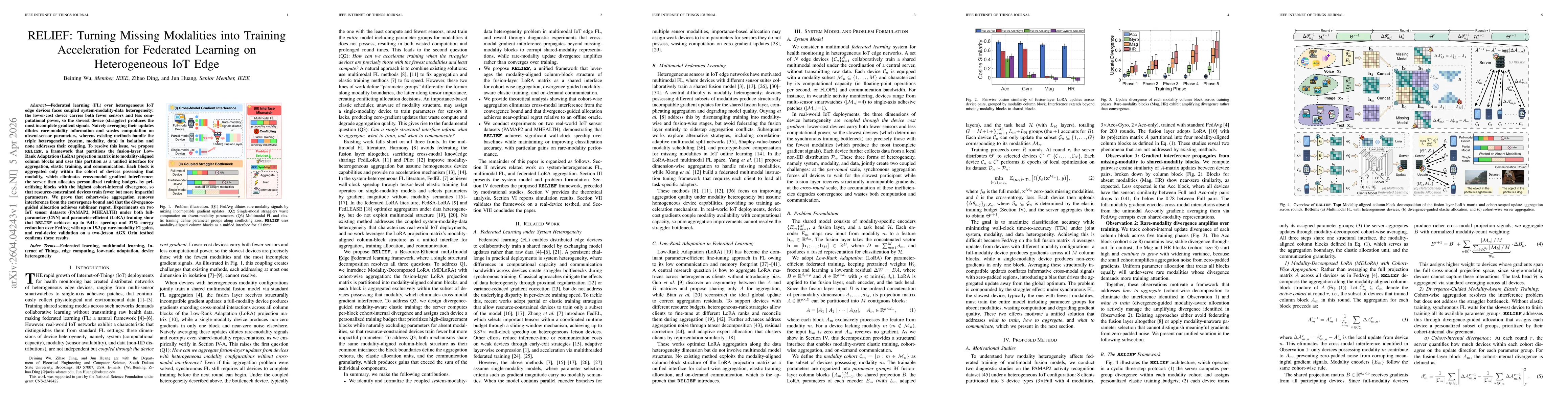 Thumbnail for RELIEF: Turning Missing Modalities into Training Acceleration for Federated Learning on Heterogeneous IoT Edge