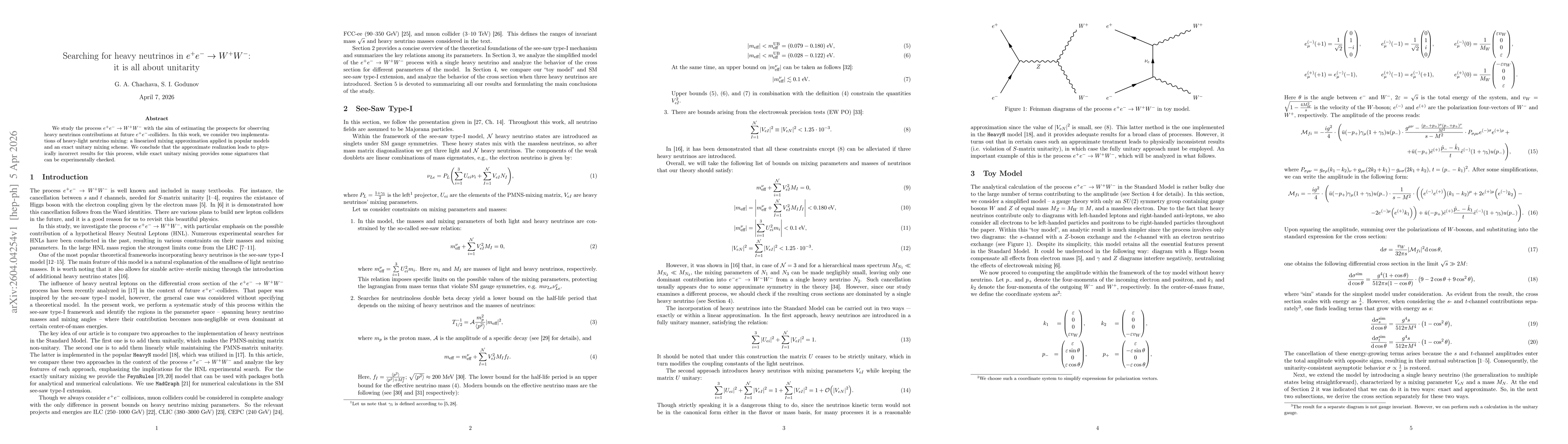 Thumbnail for Searching for heavy neutrinos in $e^+ e^- \to W^+ W^-$: it is all about unitarity