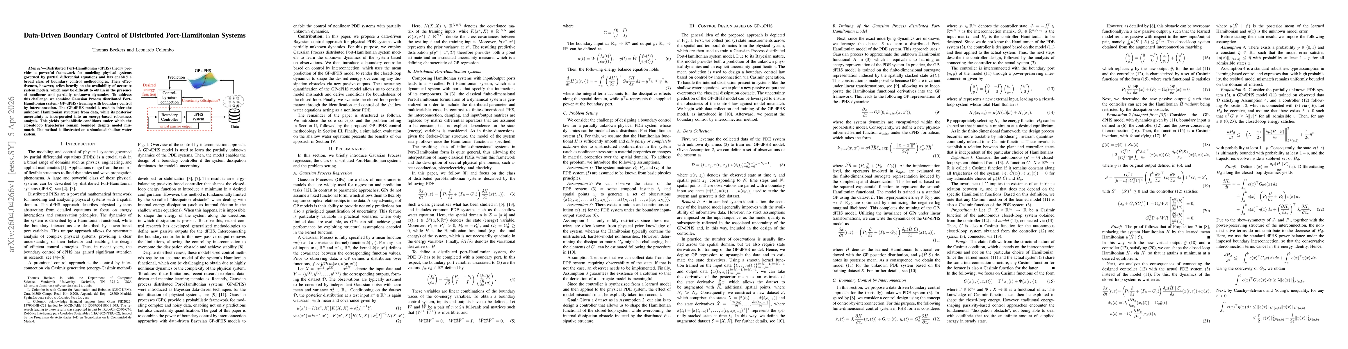 Thumbnail for Data-Driven Boundary Control of Distributed Port-Hamiltonian Systems