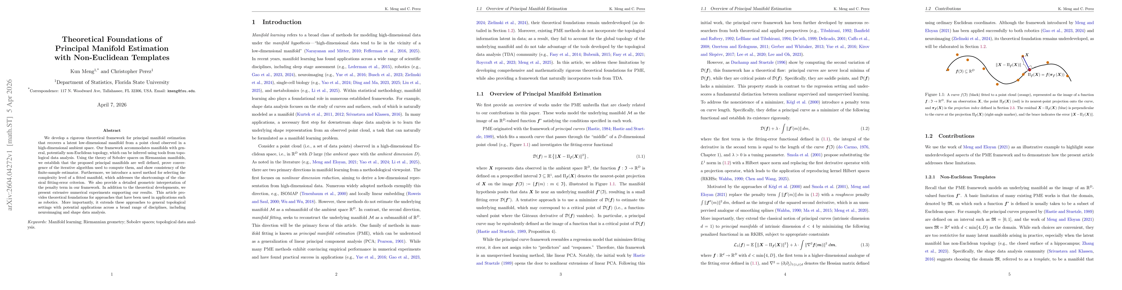 Thumbnail for Theoretical Foundations of Principal Manifold Estimation with Non-Euclidean Templates