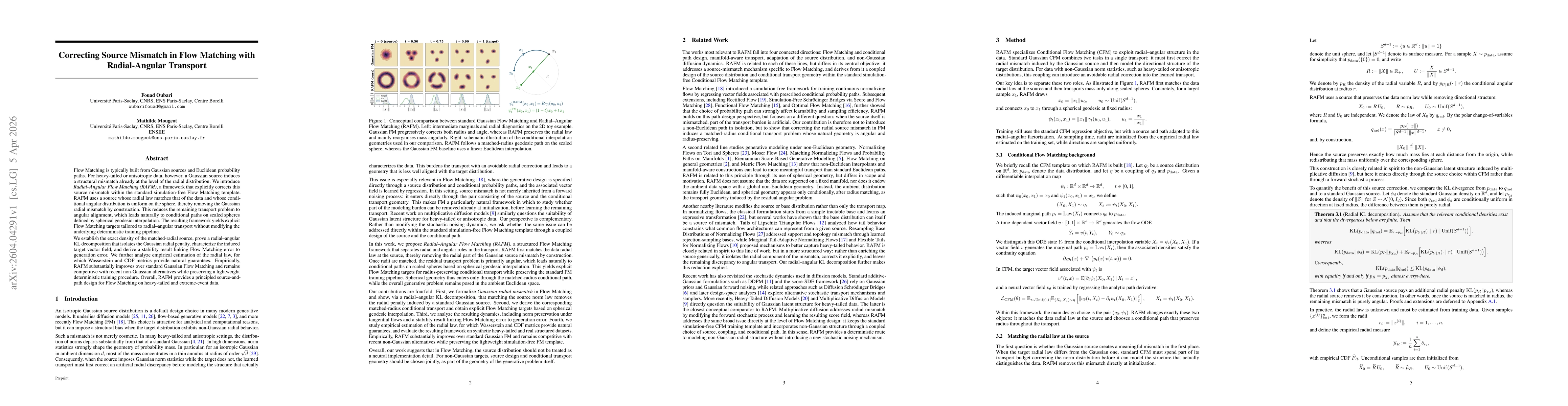 Thumbnail for Correcting Source Mismatch in Flow Matching with Radial-Angular Transport