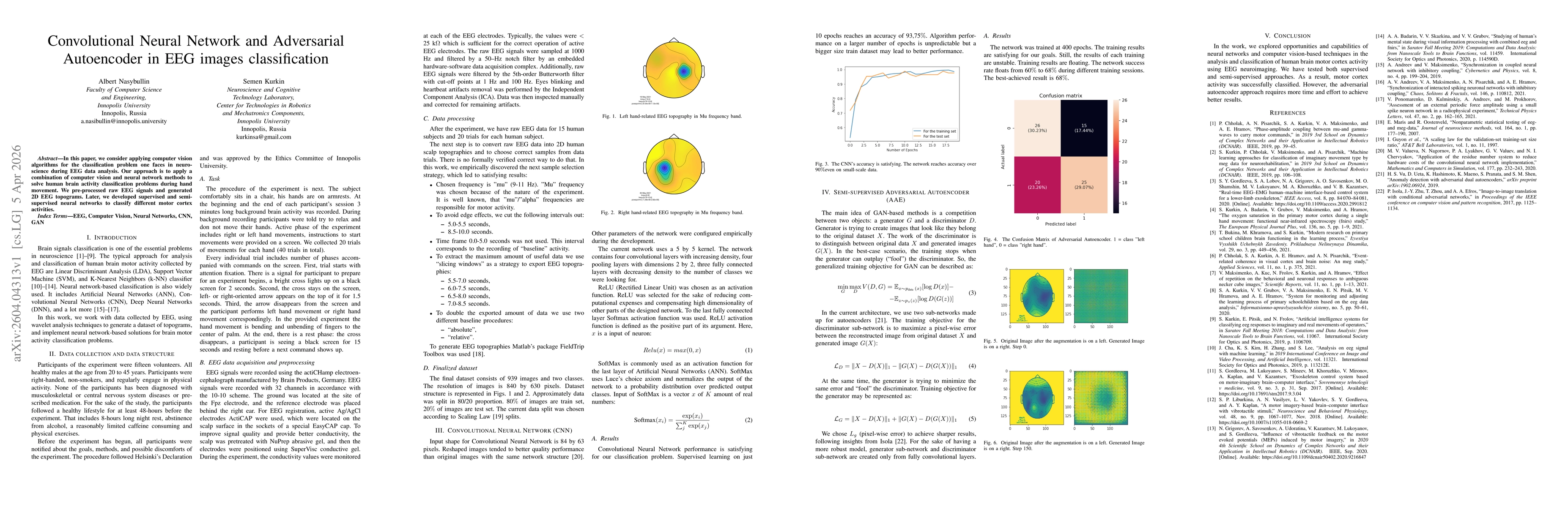 Thumbnail for Convolutional Neural Network and Adversarial Autoencoder in EEG images classification