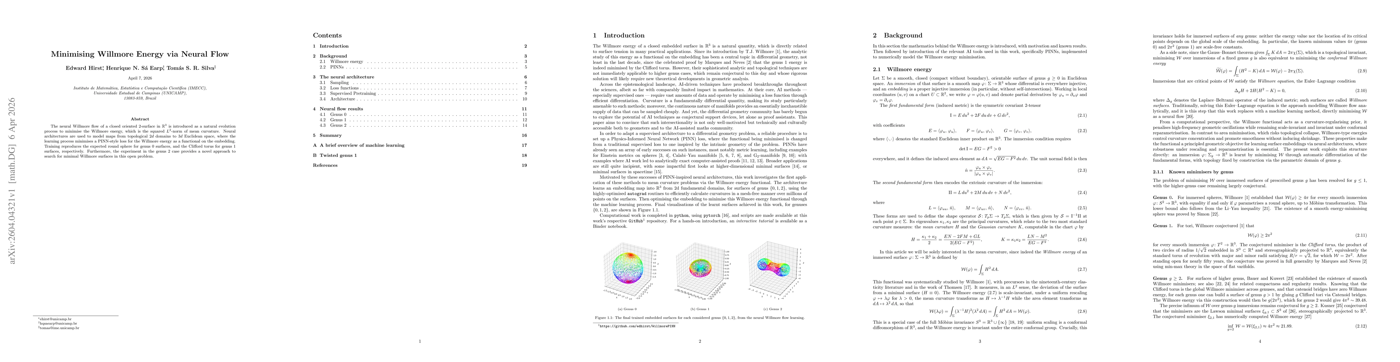 Thumbnail for Minimising Willmore Energy via Neural Flow