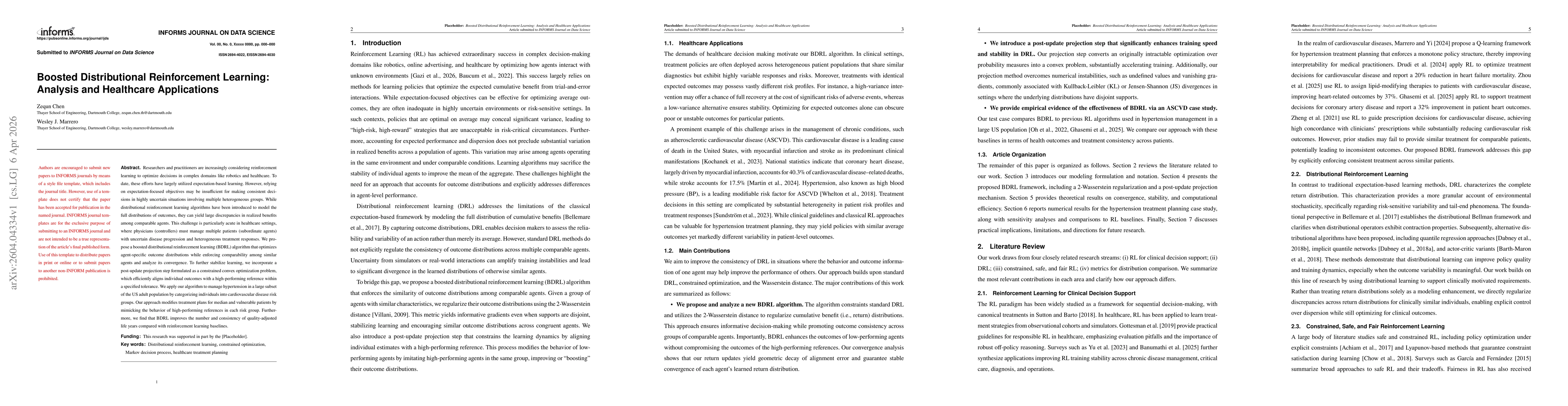 Thumbnail for Boosted Distributional Reinforcement Learning: Analysis and Healthcare Applications