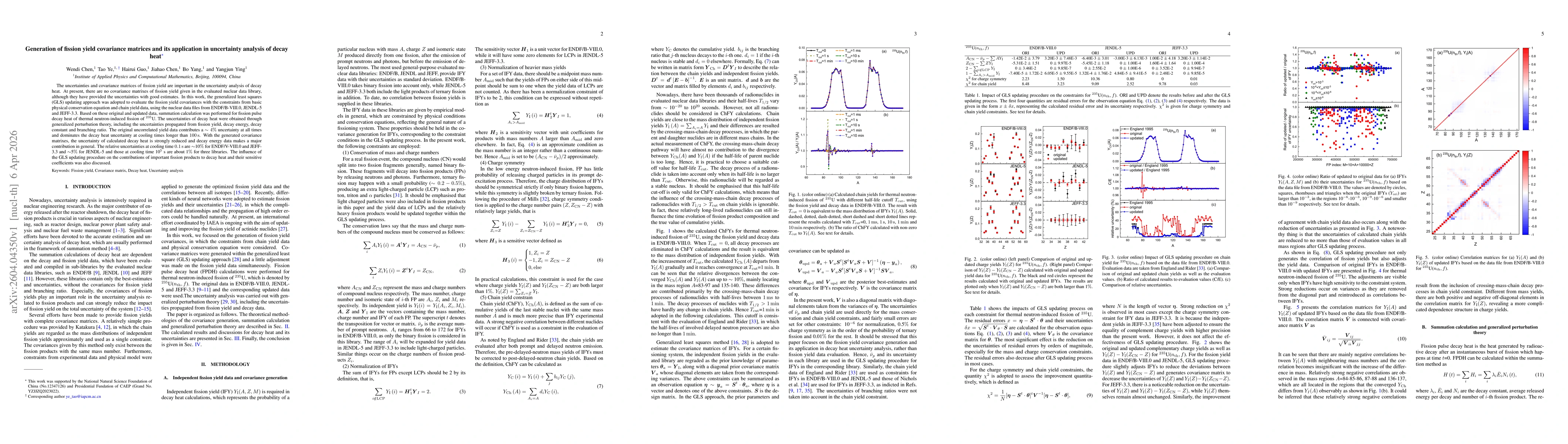 Thumbnail for Generation of fission yield covariance matrices and its application in uncertainty analysis of decay heat