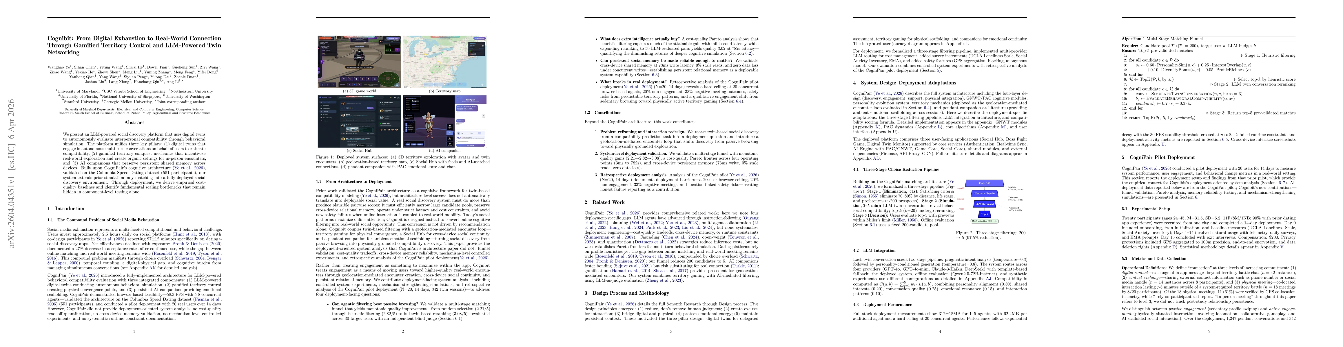 Thumbnail for Cognibit: From Digital Exhaustion to Real-World Connection Through Gamified Territory Control and LLM-Powered Twin Networking