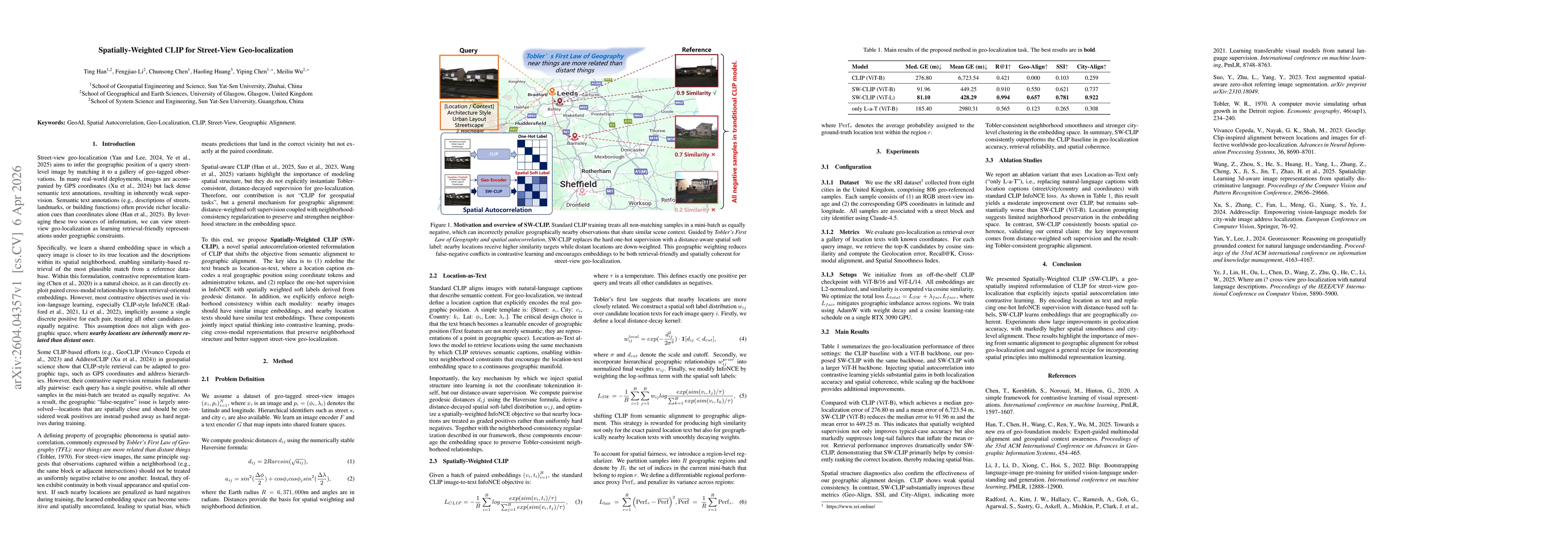 Thumbnail for Spatially-Weighted CLIP for Street-View Geo-localization