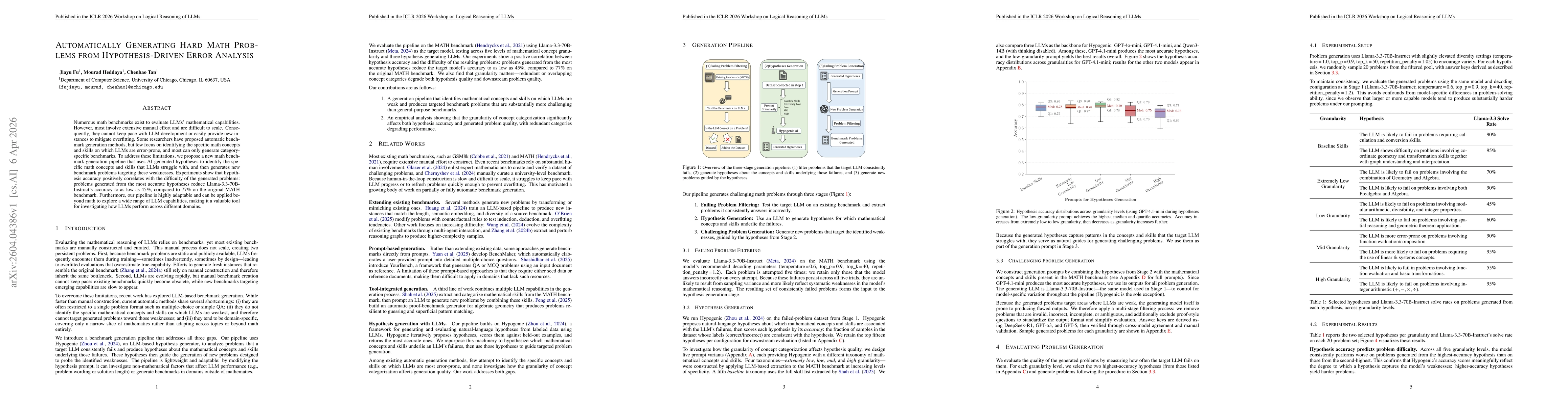 Thumbnail for Automatically Generating Hard Math Problems from Hypothesis-Driven Error Analysis