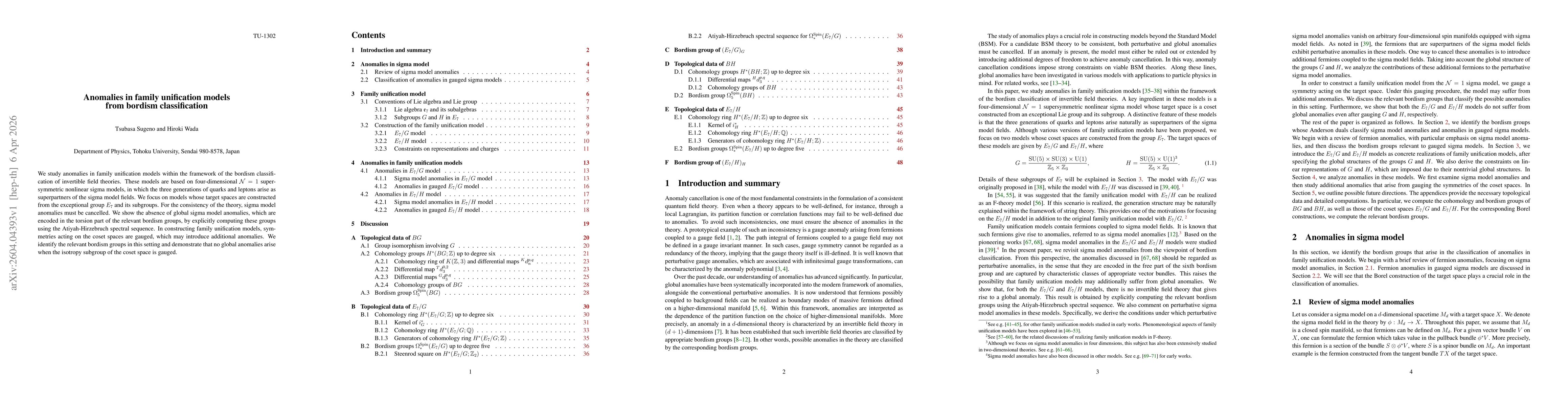 Thumbnail for Anomalies in family unification models from bordism classification