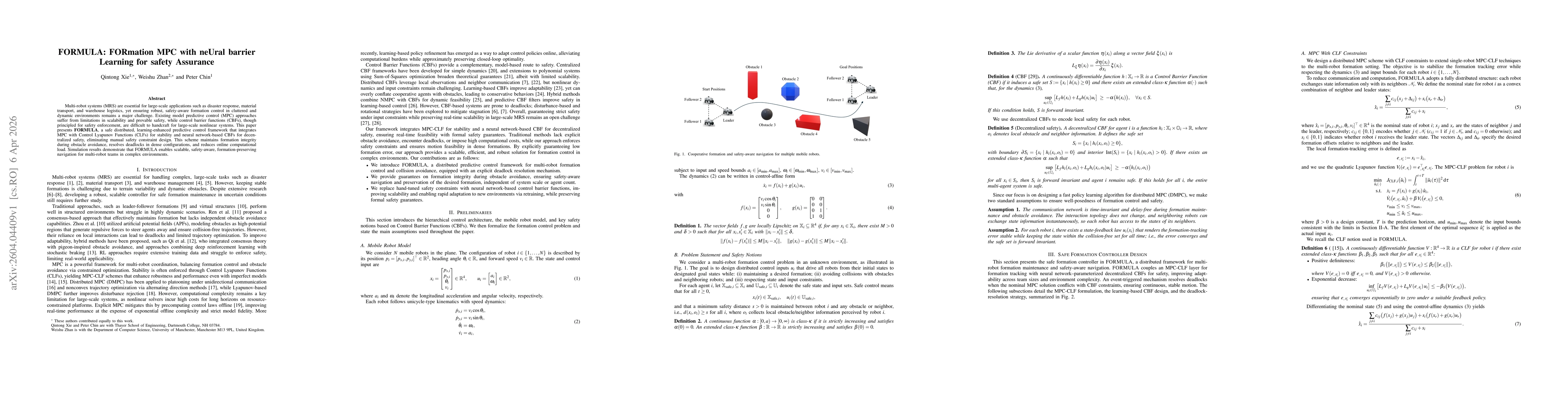 Thumbnail for FORMULA: FORmation MPC with neUral barrier Learning for safety Assurance