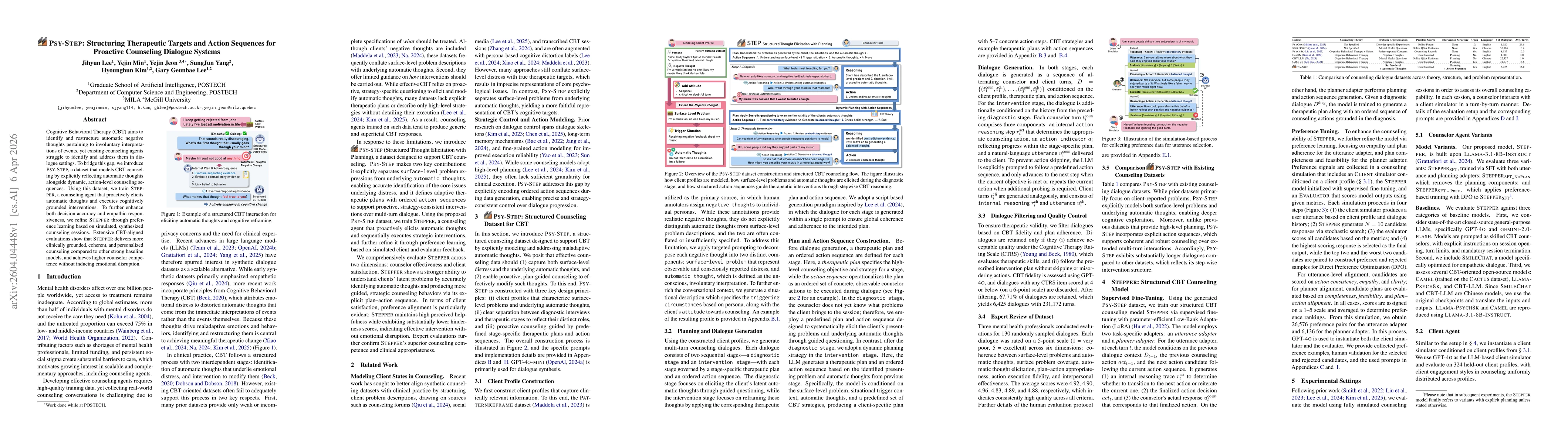 Thumbnail for PSY-STEP: Structuring Therapeutic Targets and Action Sequences for Proactive Counseling Dialogue Systems