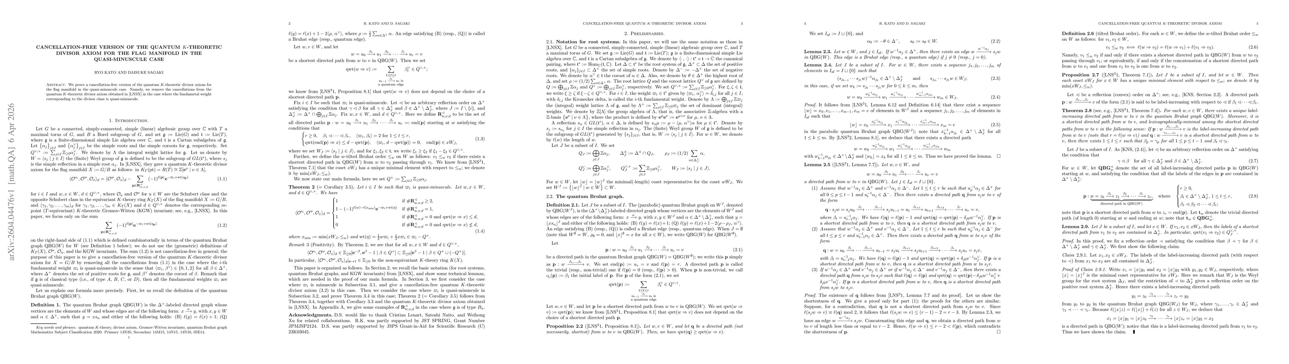 Thumbnail for Cancellation-free version of the quantum $K$-theoretic divisor axiom for the flag manifold in the quasi-minuscule case