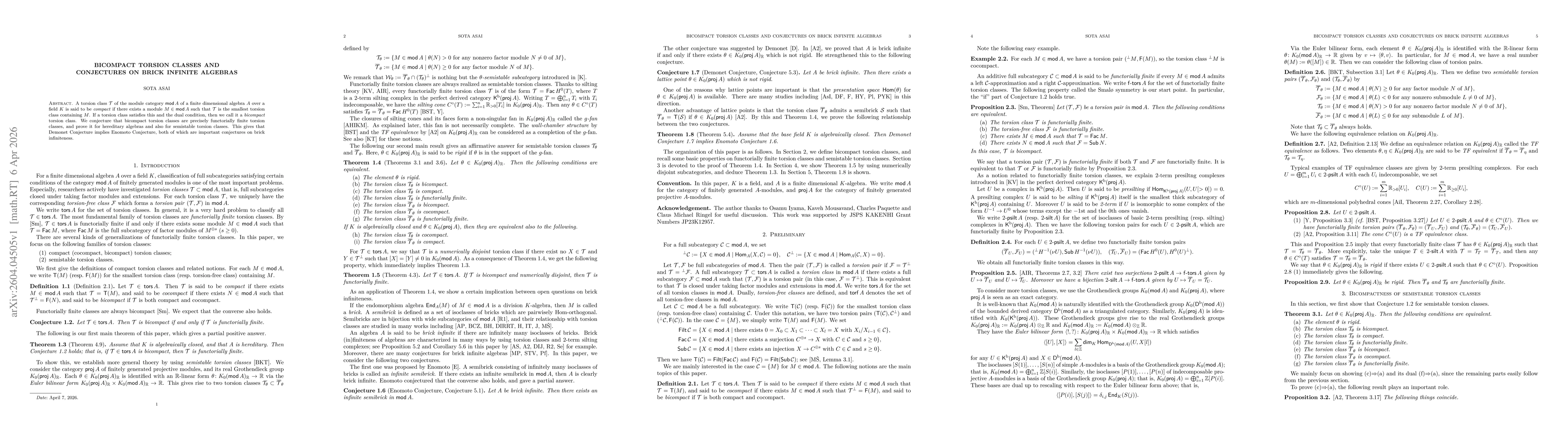 Thumbnail for Bicompact torsion classes and conjectures on brick infinite algebras