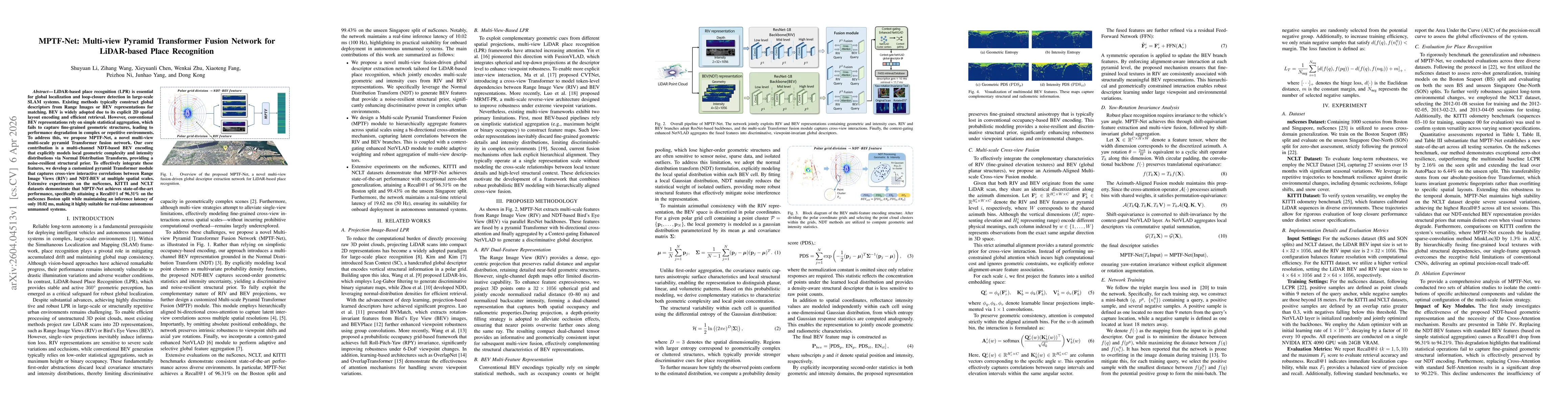 Thumbnail for MPTF-Net: Multi-view Pyramid Transformer Fusion Network for LiDAR-based Place Recognition