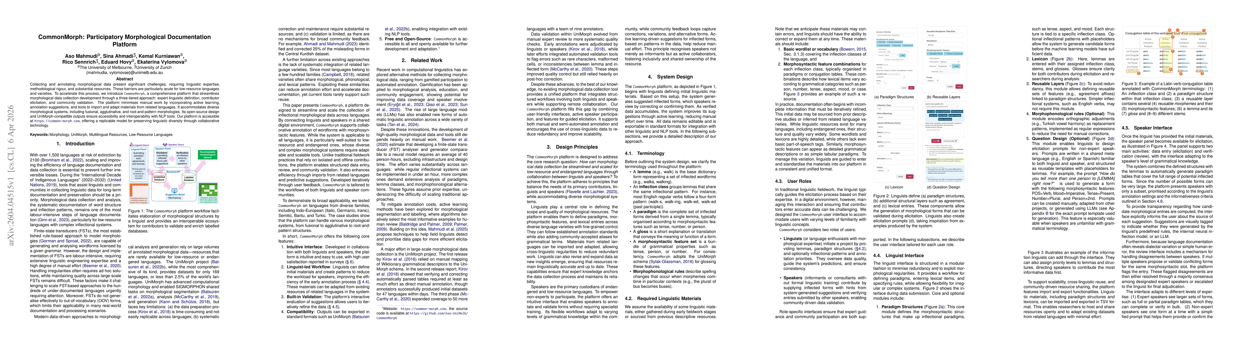 Thumbnail for CommonMorph: Participatory Morphological Documentation Platform