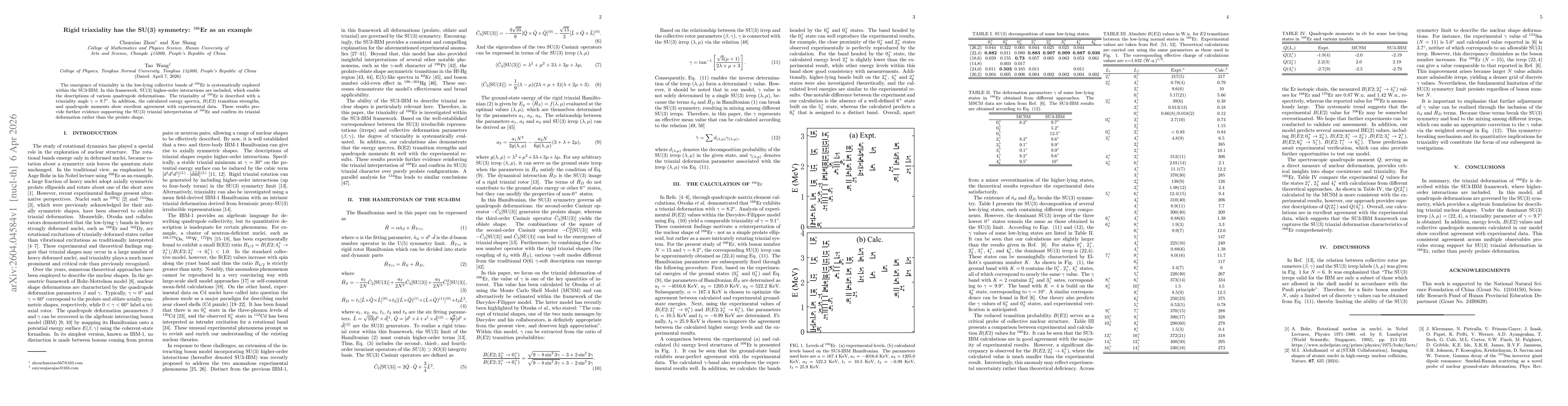 Thumbnail for Rigid triaxiality has the SU(3) symmetry: $^{166}$Er as an example