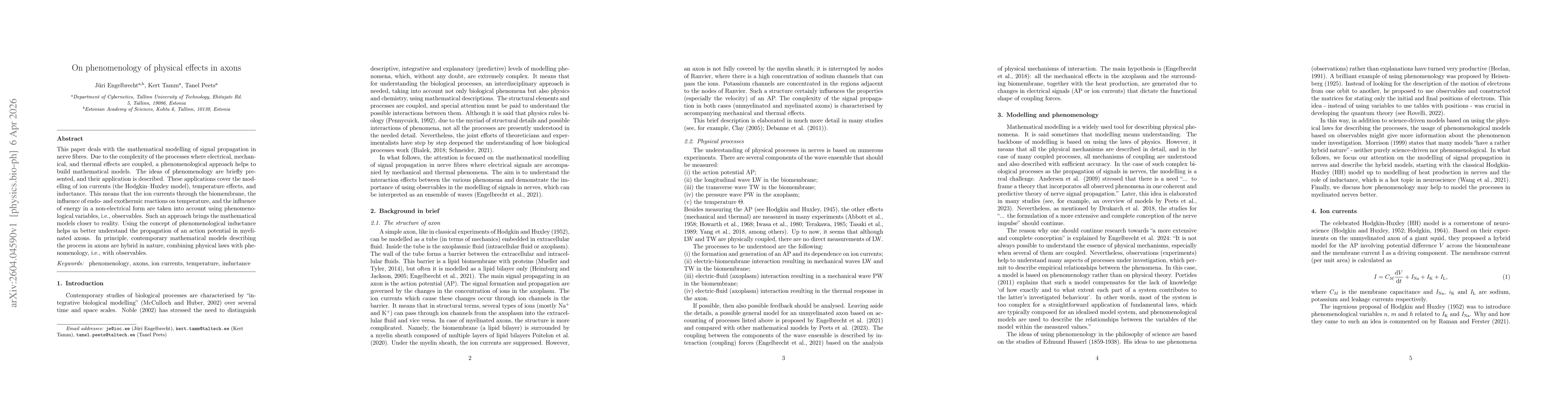 Thumbnail for On phenomenology of physical effects in axons