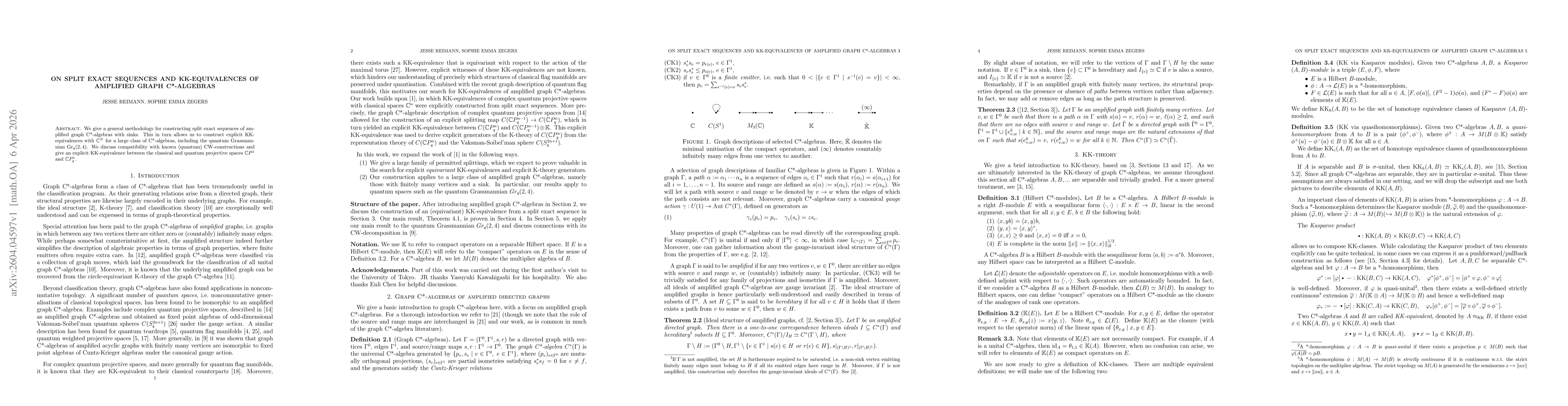Thumbnail for On split exact sequences and KK-equivalences of amplified graph C*-algebras