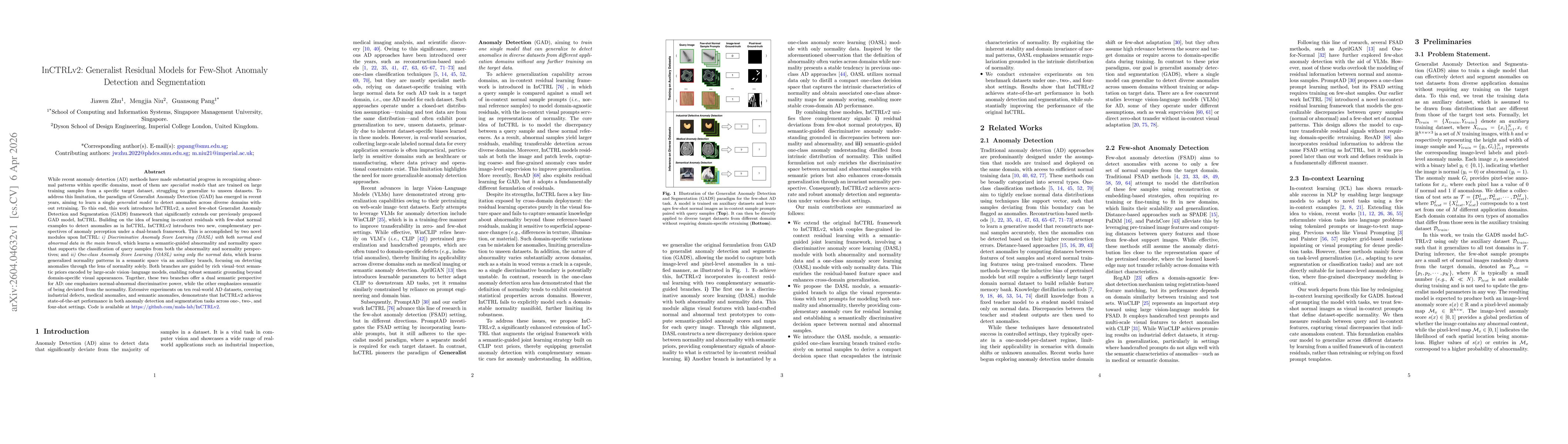 Thumbnail for InCTRLv2: Generalist Residual Models for Few-Shot Anomaly Detection and Segmentation