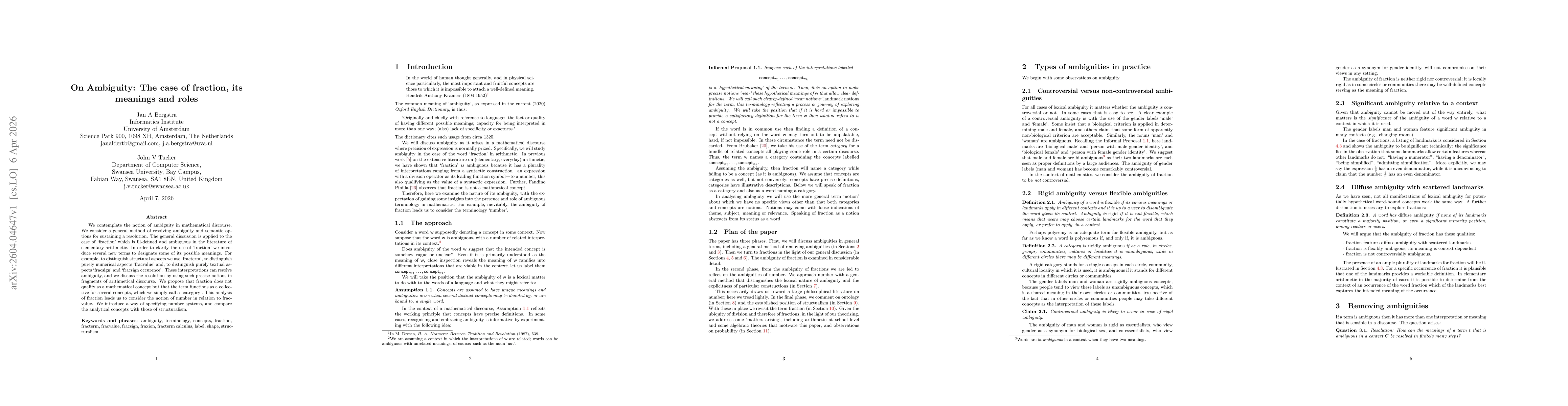 Thumbnail for On Ambiguity: The case of fraction, its meanings and roles