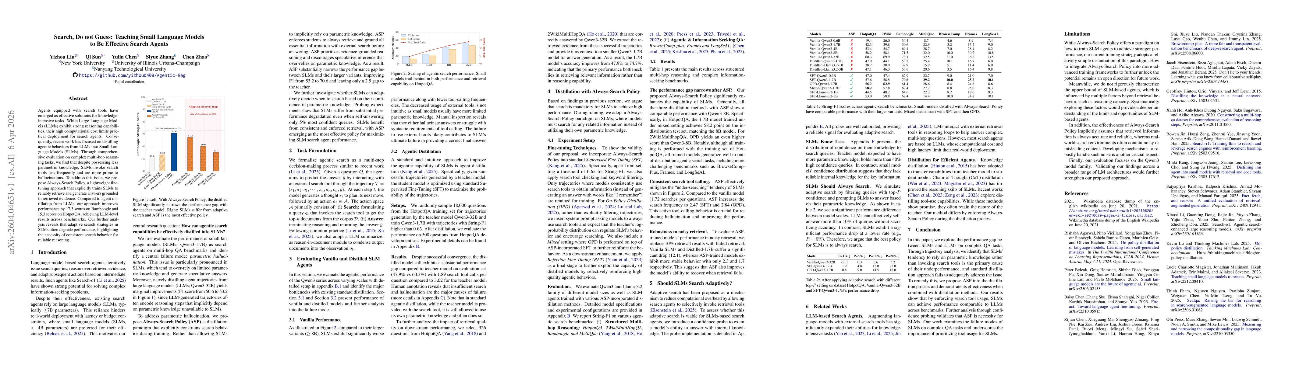 Thumbnail for Search, Do not Guess: Teaching Small Language Models to Be Effective Search Agents