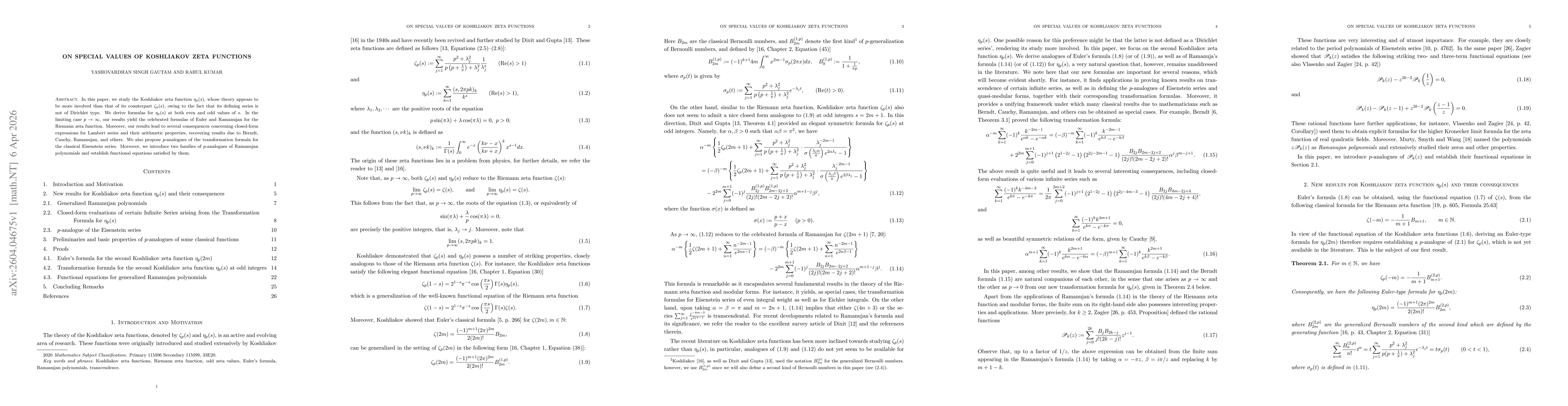 Thumbnail for On special values of Koshliakov zeta functions