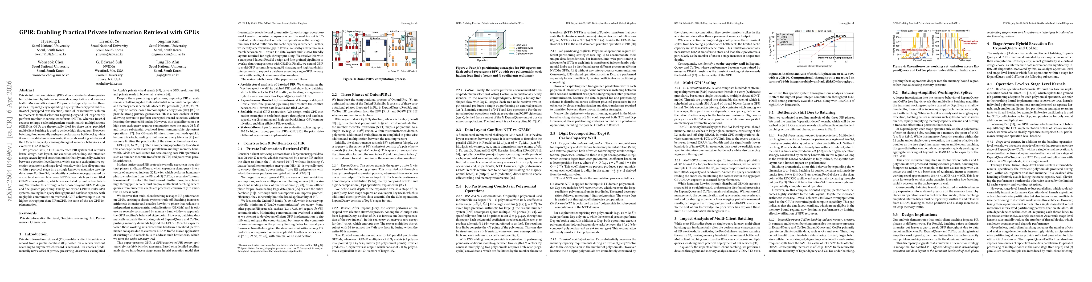 Thumbnail for GPIR: Enabling Practical Private Information Retrieval with GPUs