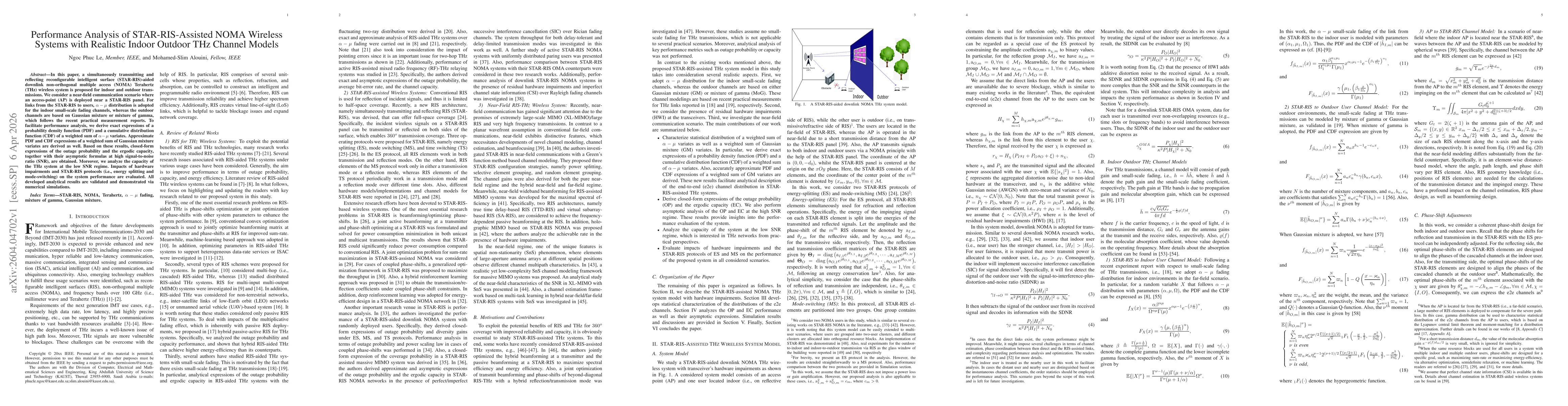 Thumbnail for Performance Analysis of STAR-RIS-Assisted NOMA Wireless Systems with Realistic Indoor Outdoor THz Channel Models