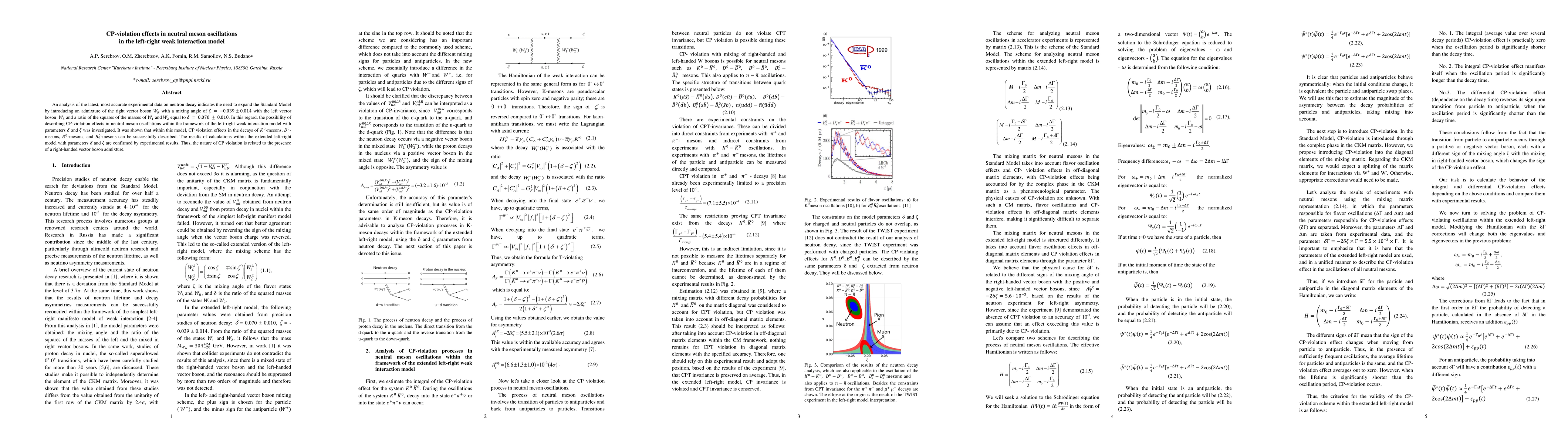 Thumbnail for CP-violation effects in neutral meson oscillations in the left-right weak interaction model