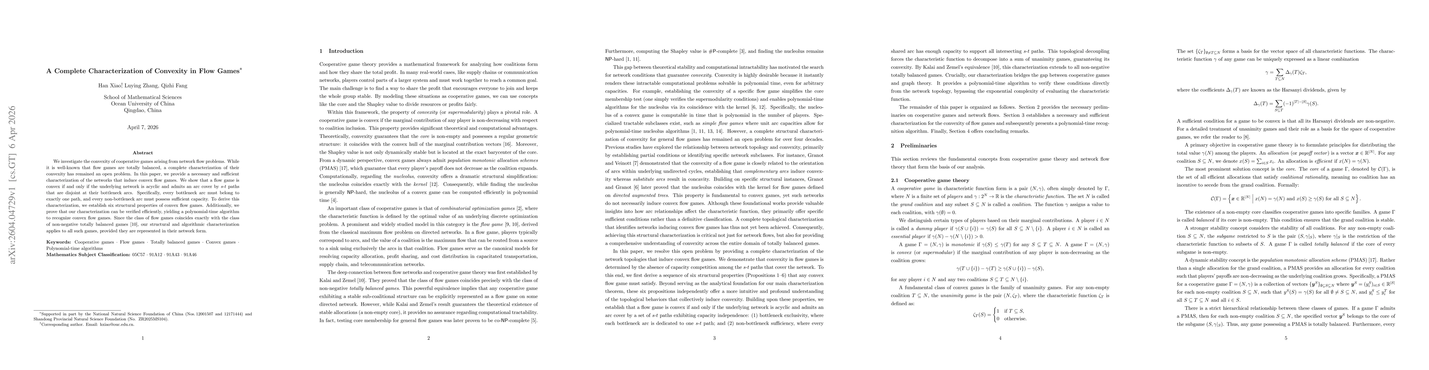 Thumbnail for A Complete Characterization of Convexity in Flow Games