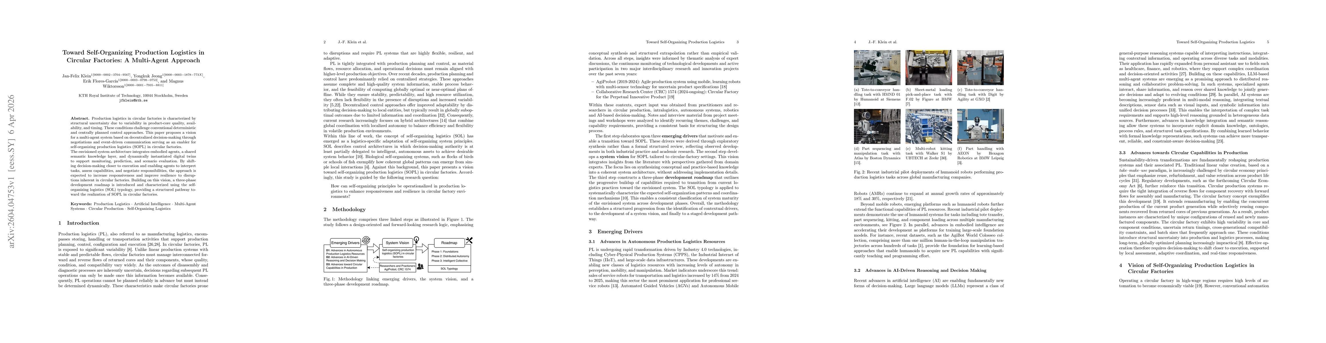 Thumbnail for Toward Self-Organizing Production Logistics in Circular Factories: A Multi-Agent Approach