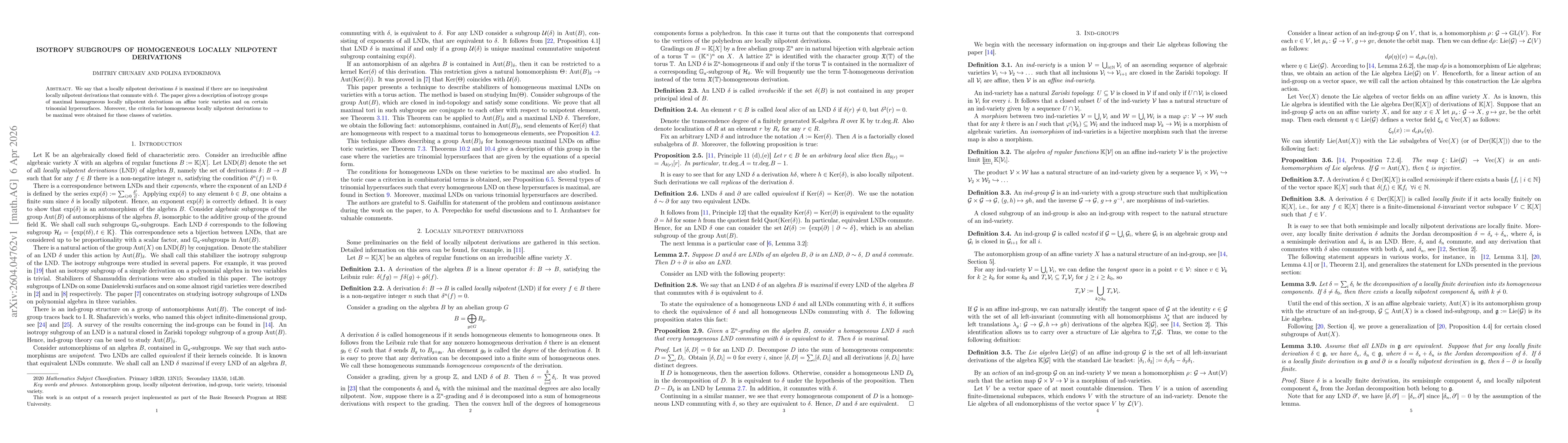 Thumbnail for Isotropy subgroups of homogeneous locally nilpotent derivations