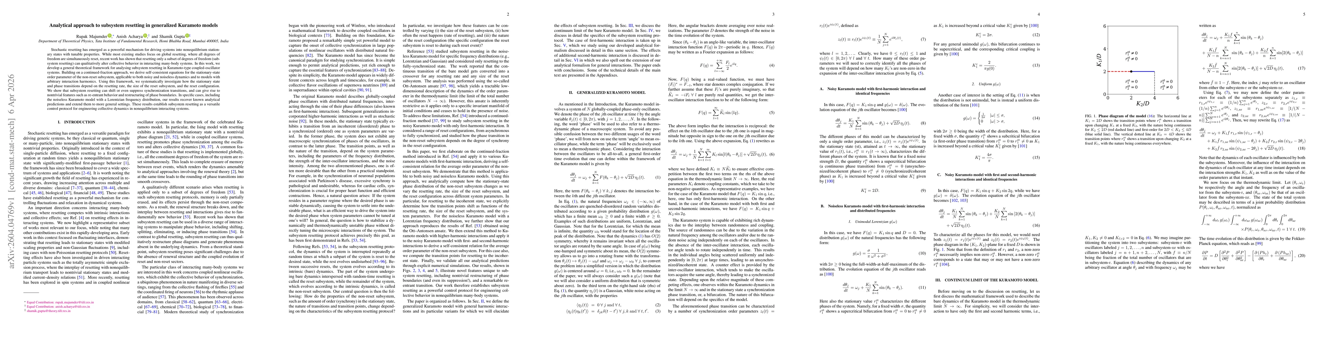 Thumbnail for Analytical approach to subsystem resetting in generalized Kuramoto models