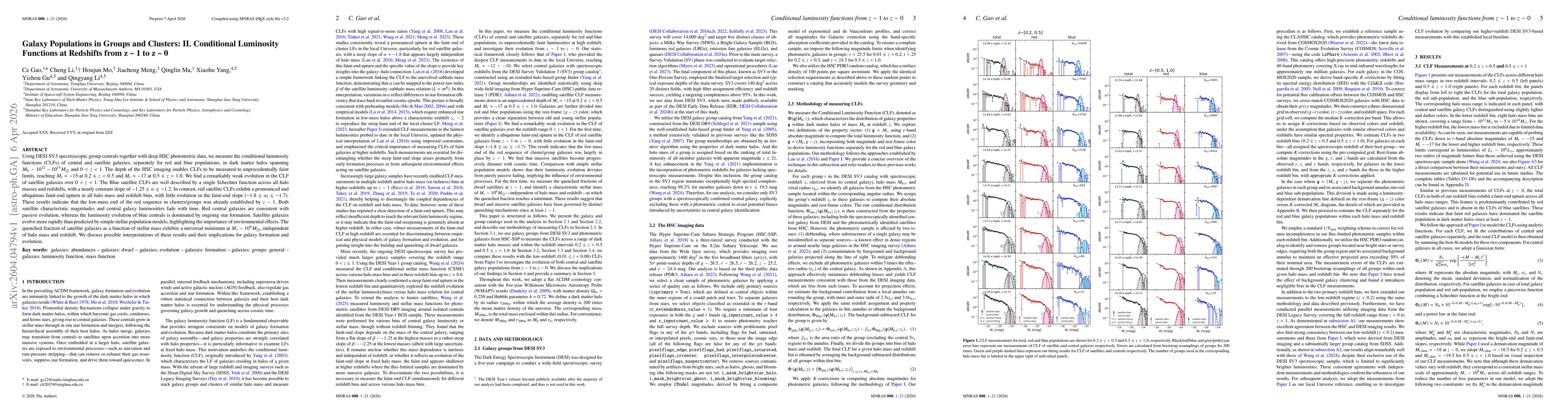 Thumbnail for Galaxy Populations in Groups and Clusters: II. Conditional Luminosity Functions at Redshifts from z ~ 1 to z ~ 0