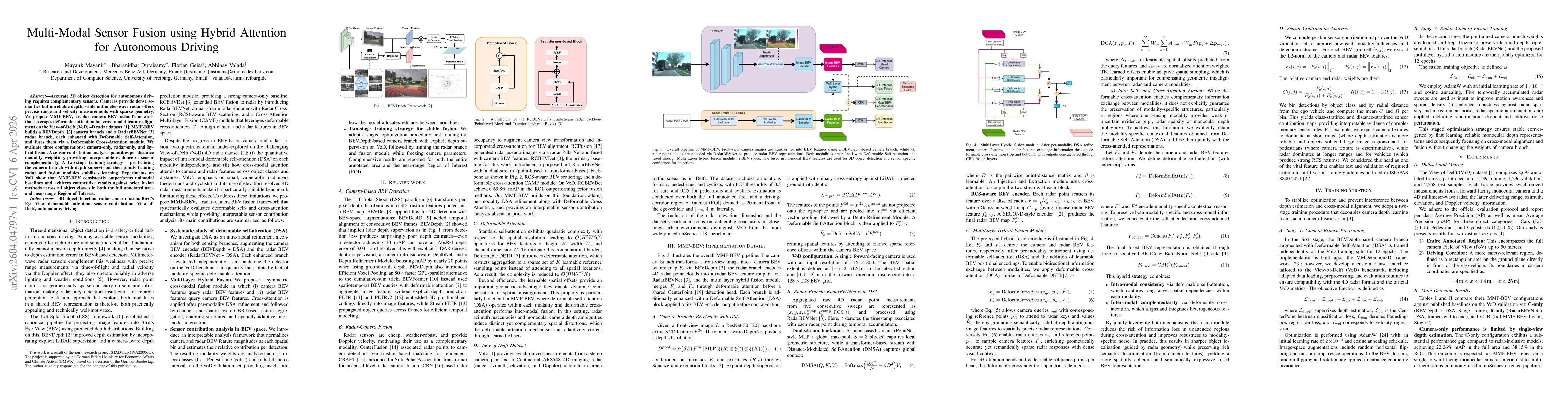 Thumbnail for Multi-Modal Sensor Fusion using Hybrid Attention for Autonomous Driving