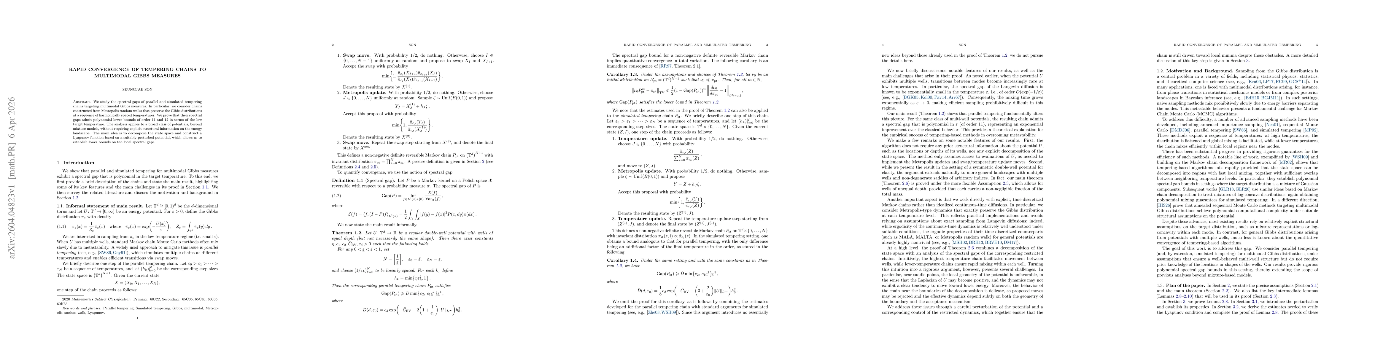 Thumbnail for Rapid convergence of tempering chains to multimodal Gibbs measures