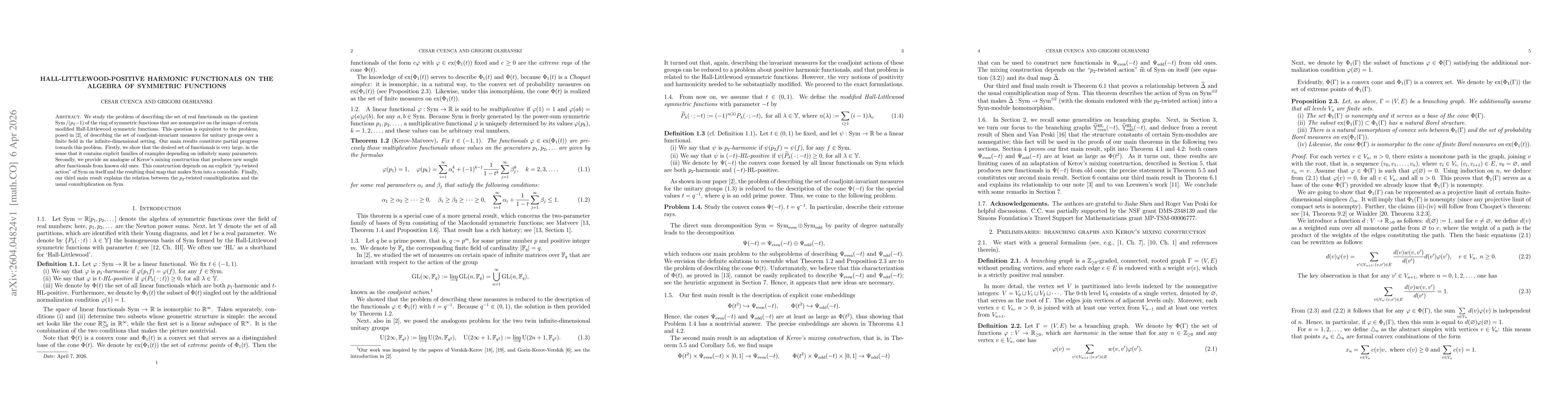 Thumbnail for Hall-Littlewood-positive harmonic functionals on the algebra of symmetric functions