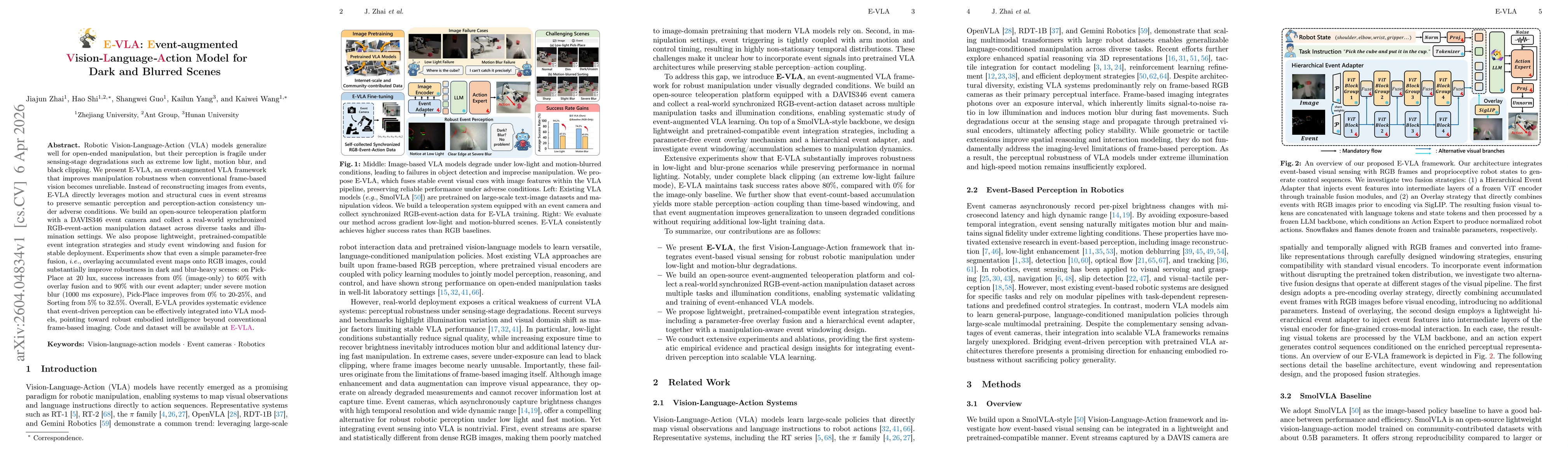 Thumbnail for E-VLA: Event-Augmented Vision-Language-Action Model for Dark and Blurred Scenes