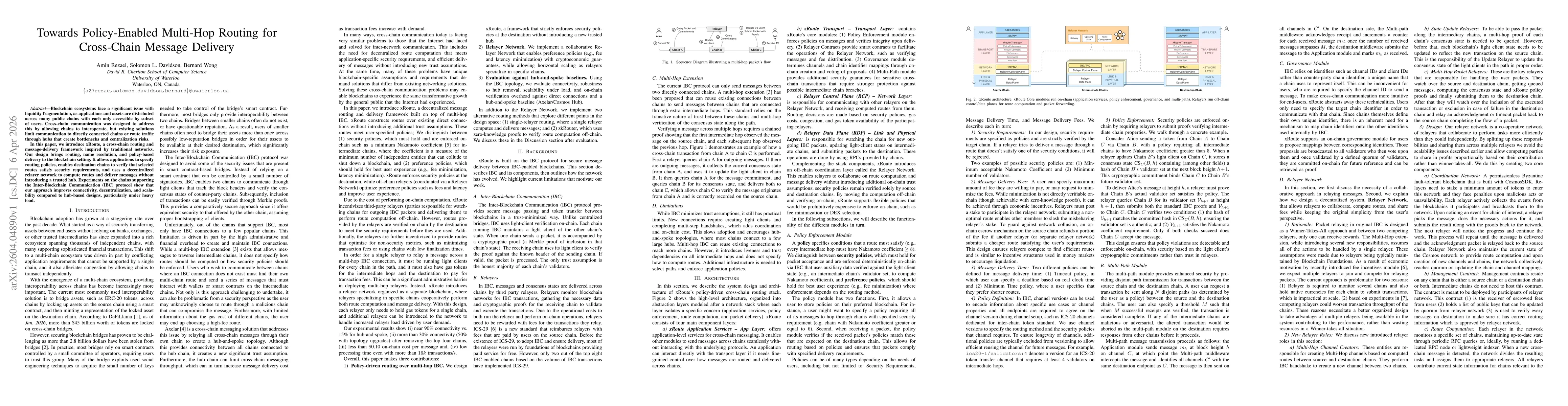 Thumbnail for Towards Policy-Enabled Multi-Hop Routing for Cross-Chain Message Delivery