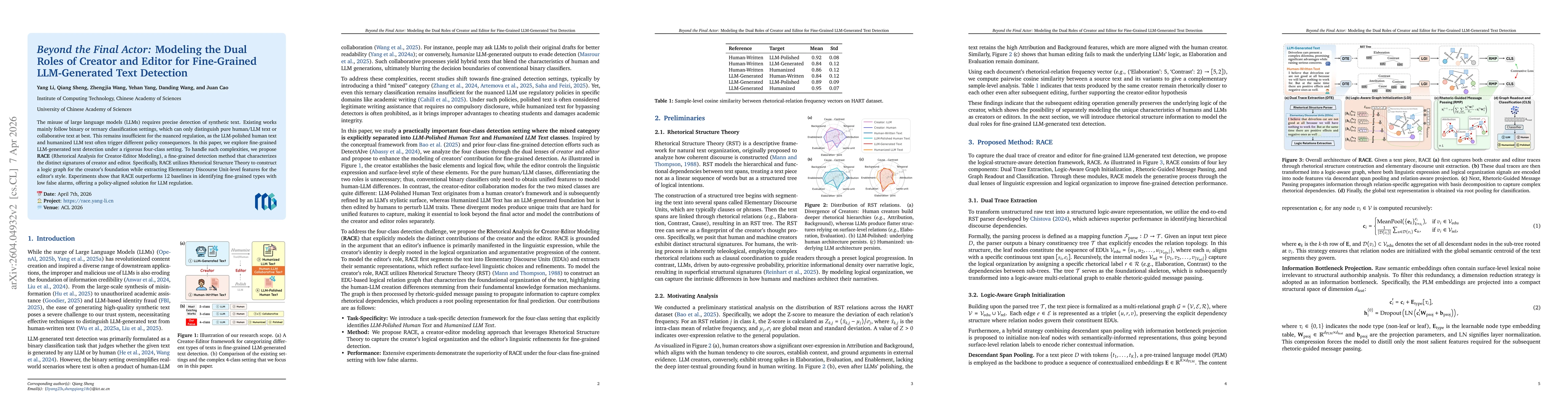 Thumbnail for Beyond the Final Actor: Modeling the Dual Roles of Creator and Editor for Fine-Grained LLM-Generated Text Detection